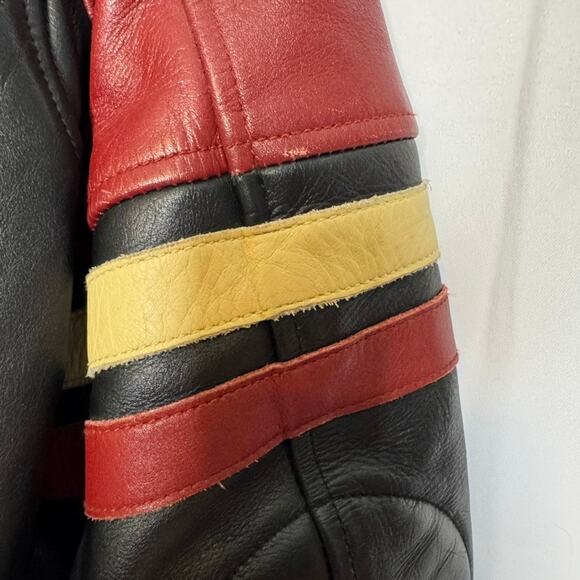 Flying Biker Oakwood Leather Motorcycle Jacket Women L Black Red Thinsulate - Picture 9 of 16